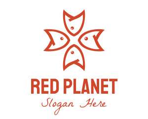 Red Fish Star logo design