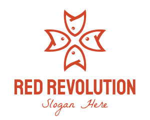 Red Fish Star logo design