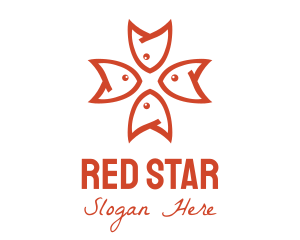 Red Fish Star logo design