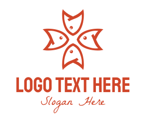 Restaurant - Red Fish Star logo design