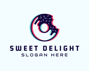 Donut Cyber Glitch logo design