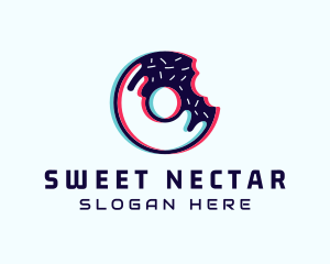 Donut Cyber Glitch logo design