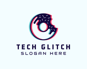 Donut Cyber Glitch logo design