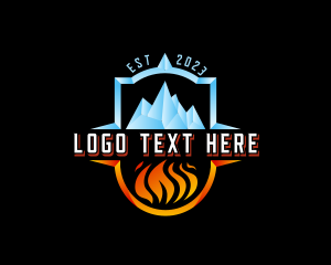 Air Conditioning - Cooling Ice Fire logo design