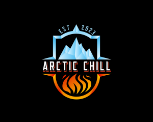 Iceberg - Cooling Ice Fire logo design
