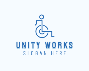 Inclusive - Disability Paralympic Wheelchair logo design