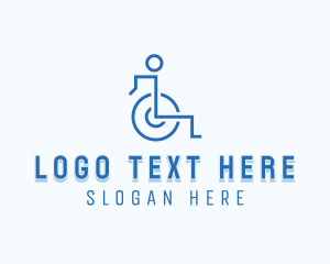 Prosthetic - Disability Paralympic Wheelchair logo design