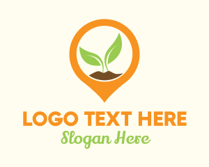 Farming - Plant Location Pin logo design