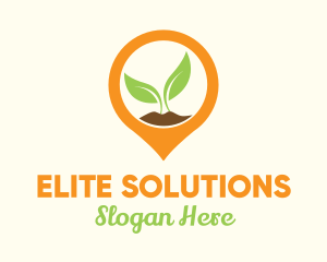 Green Leaf - Plant Location Pin logo design