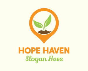 Green Tree - Plant Location Pin logo design