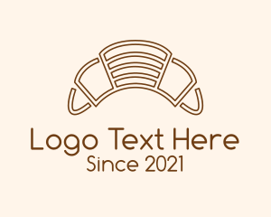 French Bread - Brown Croissant Bakery logo design