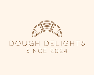 Dough - Brown Croissant Bakery logo design