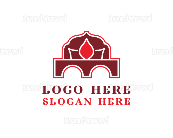 Lotus Temple Flower Logo