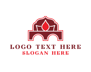 Buddhist - Lotus Temple Flower logo design