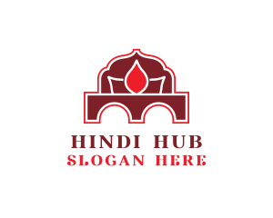 Hindi - Lotus Temple Flower logo design