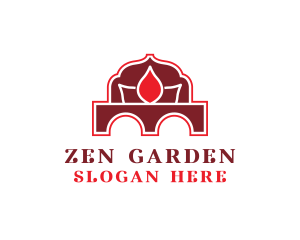 Buddhist - Lotus Temple Flower logo design