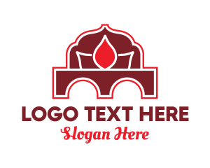 Hindi - Red Lotus Temple logo design