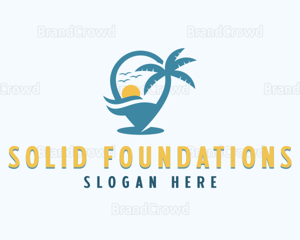 Tropical Vacation Destination Logo