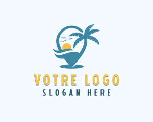 Tropical Vacation Destination Logo