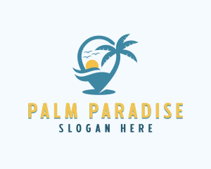 Tropical Vacation Destination logo design