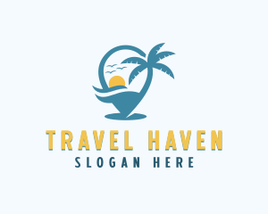 Destination - Tropical Vacation Destination logo design