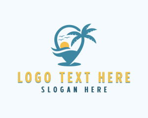 Trip - Tropical Vacation Destination logo design