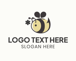 Farmers Market - Cute Bee Flower logo design