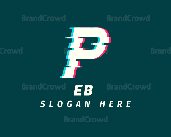 Anaglyph Tech Letter P Logo