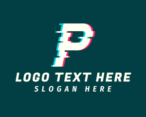 Anaglyph - Anaglyph Tech Letter P logo design