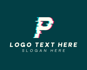 Anaglyph - Anaglyph Tech Letter P logo design