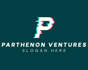 Anaglyph Tech Letter P logo design