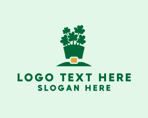 Leaf - Leprechaun Clover Hat logo design