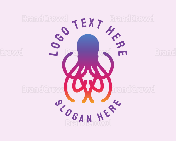 Octopus Tentacle Sea Creature Logo