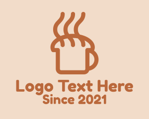 Line Art - Hot Coffee Bread logo design