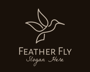 Gray Flying Hummingbird logo design