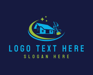 Clean - Household Cleaning Broom logo design