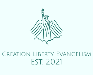 Green Liberty Angel  logo design