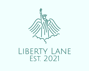 Green Liberty Angel  logo design