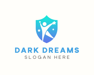 Human Star Shield logo design