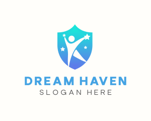 Human Star Shield logo design