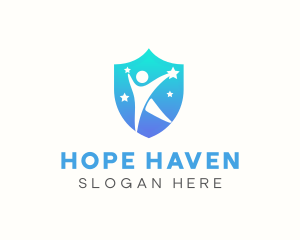Human Star Shield logo design