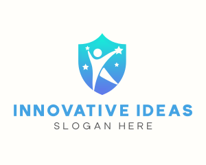 Creativity - Human Star Shield logo design