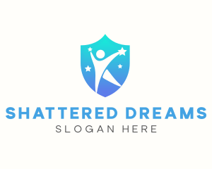 Human Star Shield logo design