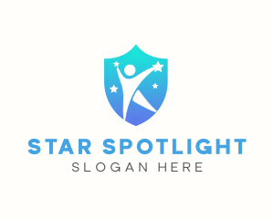 Human Star Shield logo design