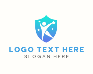Human - Human Star Shield logo design