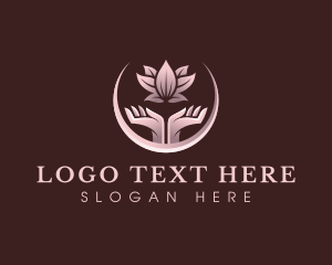 Pure - Lotus Hand Relaxation logo design