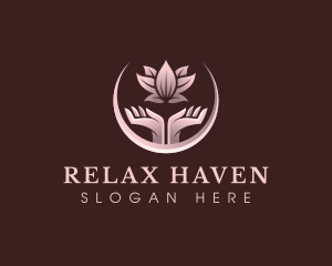 Lotus Hand Relaxation logo design