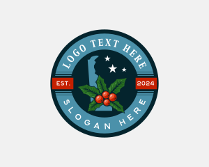 Beach Plum - Delaware American Holly Fruit logo design