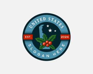 Delaware American Holly Fruit logo design