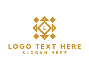 Jewelry Shop - Golden Diamond Tile logo design